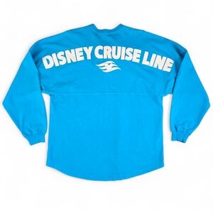 Disney Cruise Line Spirit Jersey Turquoise Blue White Lace-Up Small Oversized